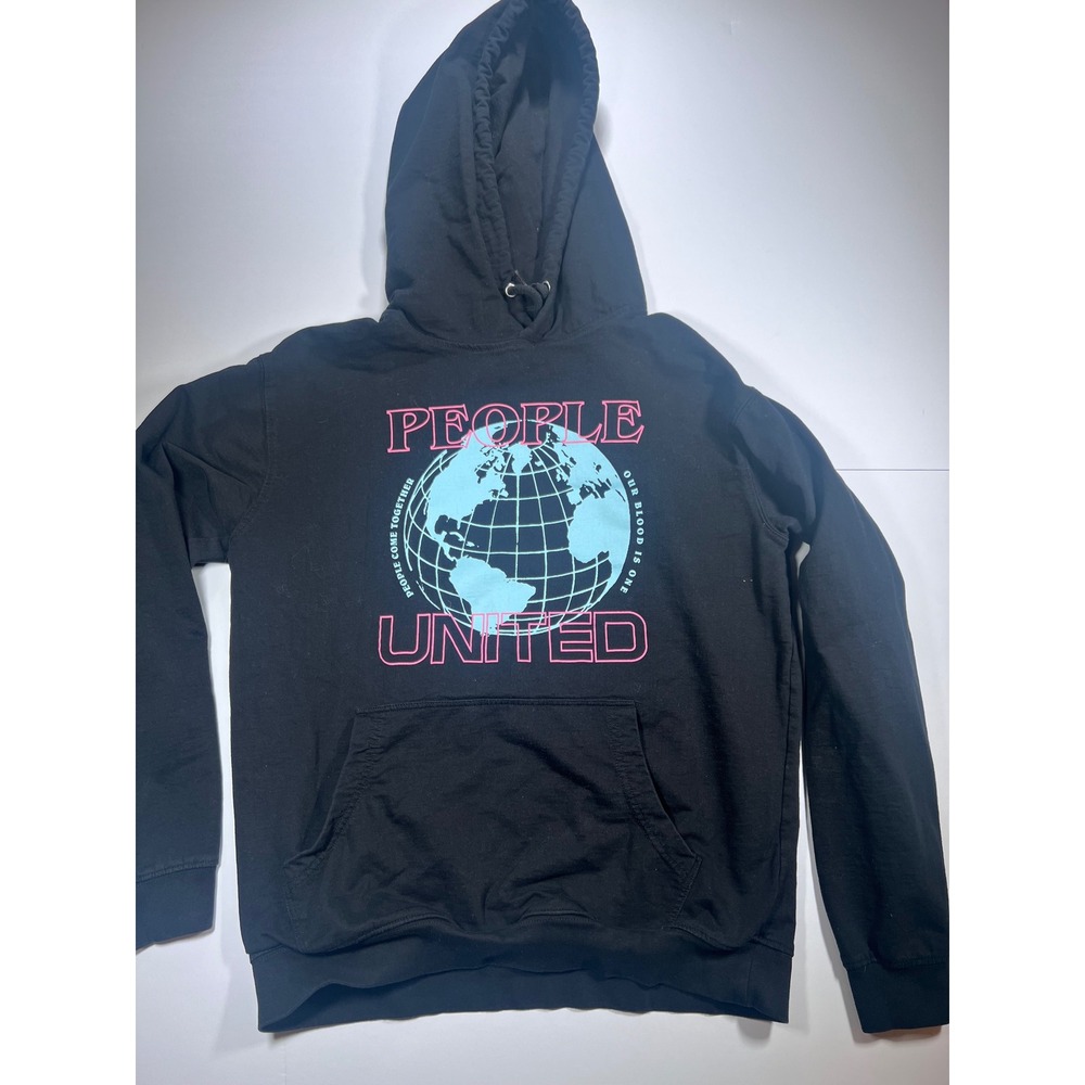 United Hoodie Unisex Small Black The People Tour MMXIX Globe Graphic Concert
